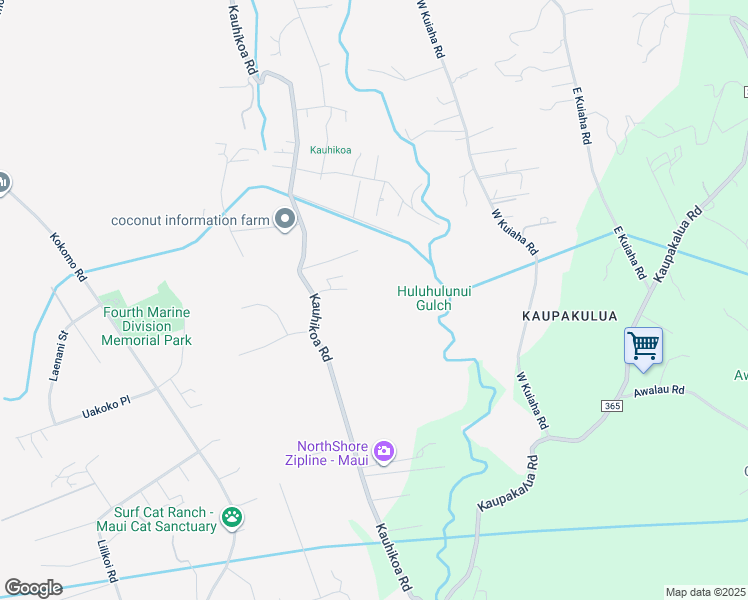 map of restaurants, bars, coffee shops, grocery stores, and more near 1855 Kauhikoa Road in Haiku-Pauwela