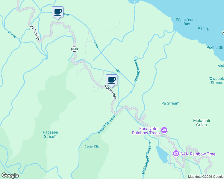map of restaurants, bars, coffee shops, grocery stores, and more near 8089 Hana Highway in Maui County