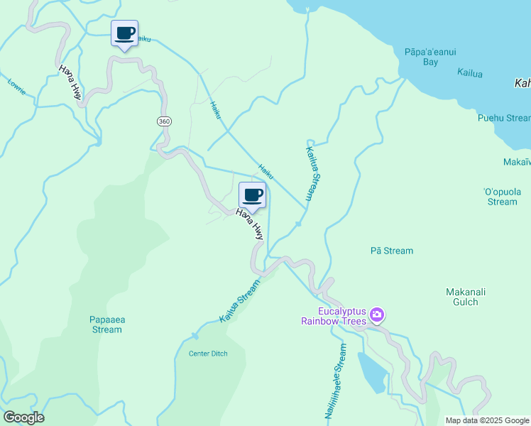 map of restaurants, bars, coffee shops, grocery stores, and more near 8093 Hana Highway in Maui County