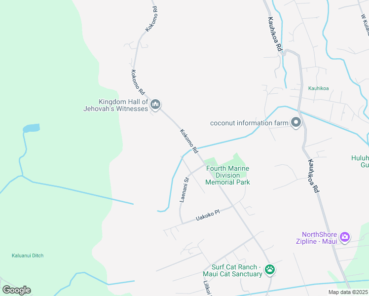 map of restaurants, bars, coffee shops, grocery stores, and more near 1700 Kokomo Road in Haiku-Pauwela