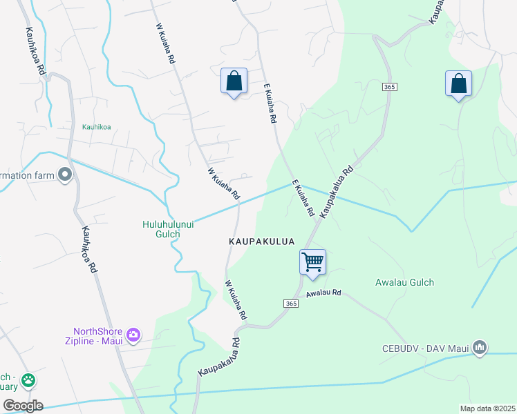 map of restaurants, bars, coffee shops, grocery stores, and more near 1677 West Kuiaha Road in Haiku-Pauwela