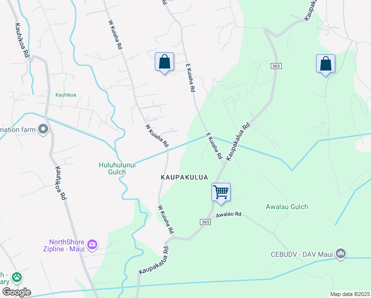 map of restaurants, bars, coffee shops, grocery stores, and more near 1677 West Kuiaha Road in Maui County