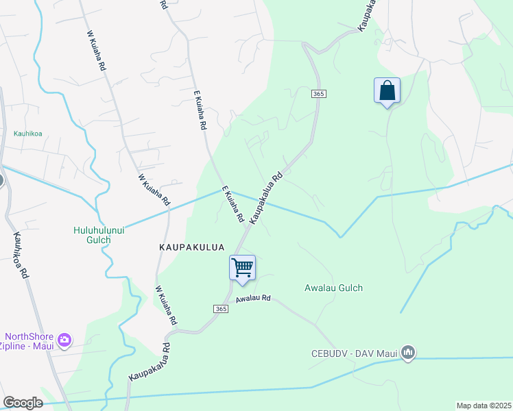 map of restaurants, bars, coffee shops, grocery stores, and more near 1590 Kaupakalua Road in Haiku-Pauwela