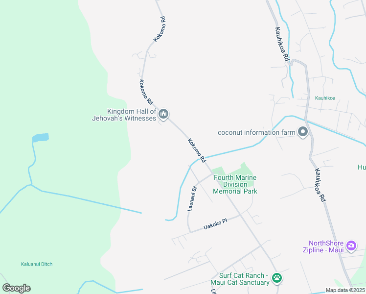 map of restaurants, bars, coffee shops, grocery stores, and more near 1660 Kokomo Road in Haiku-Pauwela