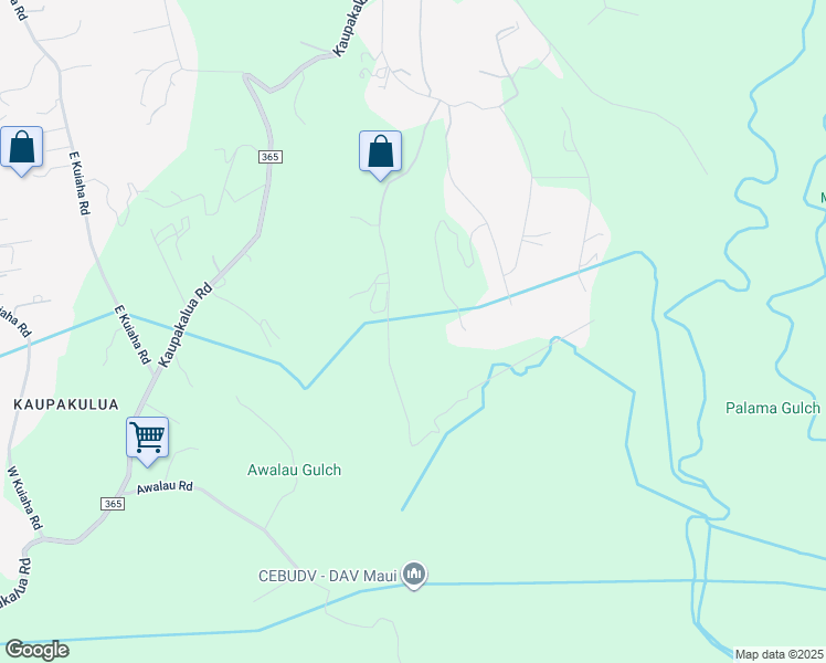 map of restaurants, bars, coffee shops, grocery stores, and more near 1133 Upper Ulumalu Road in Maui County
