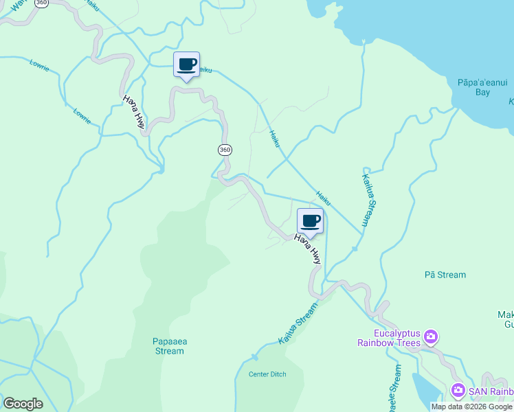 map of restaurants, bars, coffee shops, grocery stores, and more near 7950 Hana Highway in Maui County