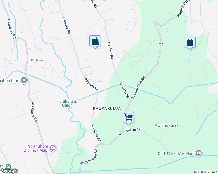 map of restaurants, bars, coffee shops, grocery stores, and more near 1661 West Kuiaha Road in Haiku-Pauwela