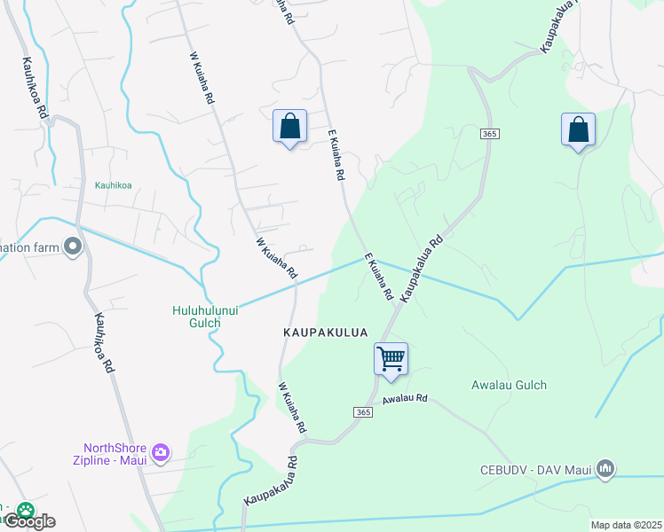 map of restaurants, bars, coffee shops, grocery stores, and more near 1661 West Kuiaha Road in Haiku-Pauwela