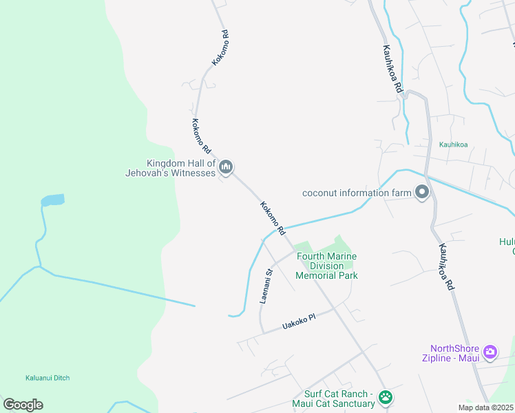 map of restaurants, bars, coffee shops, grocery stores, and more near 1660 Kokomo Road in Haiku-Pauwela