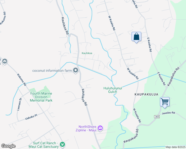 map of restaurants, bars, coffee shops, grocery stores, and more near 35 Mai Place in Haiku-Pauwela