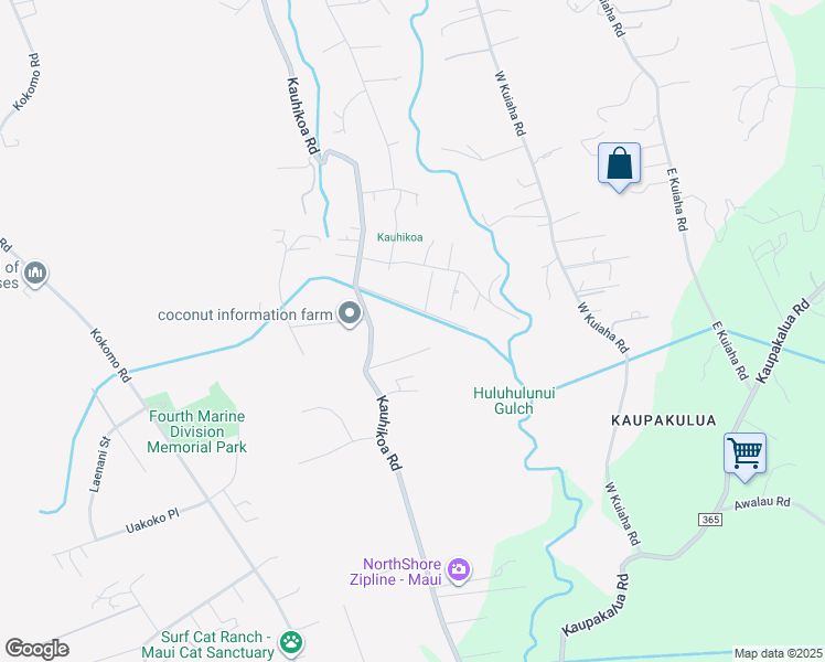 map of restaurants, bars, coffee shops, grocery stores, and more near 35 Mai Place in Haiku-Pauwela