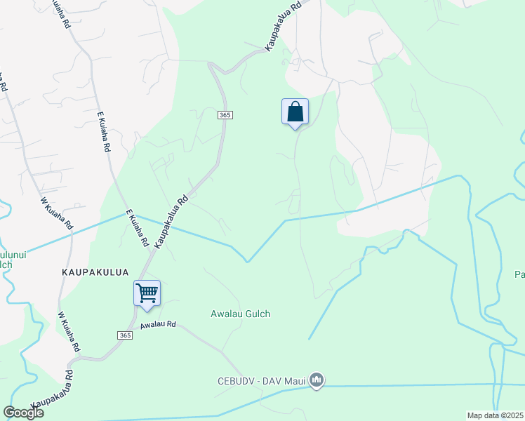 map of restaurants, bars, coffee shops, grocery stores, and more near 1086 Upper Ulumalu Road in Maui County
