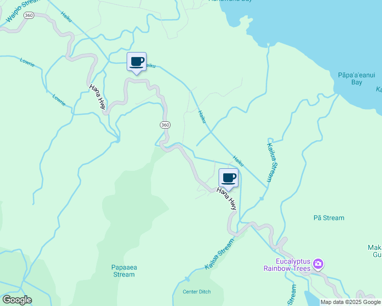 map of restaurants, bars, coffee shops, grocery stores, and more near 7989 Hana Highway in Maui County