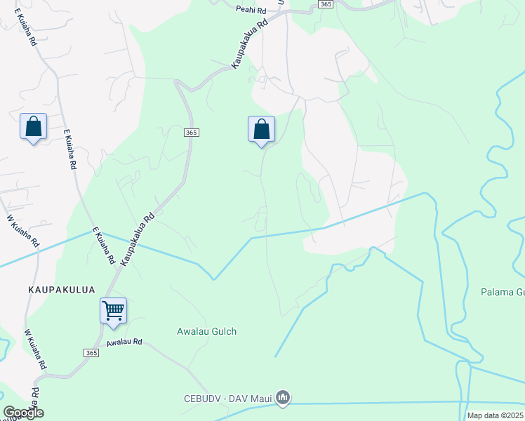 map of restaurants, bars, coffee shops, grocery stores, and more near 1086 Upper Ulumalu Road in Maui County