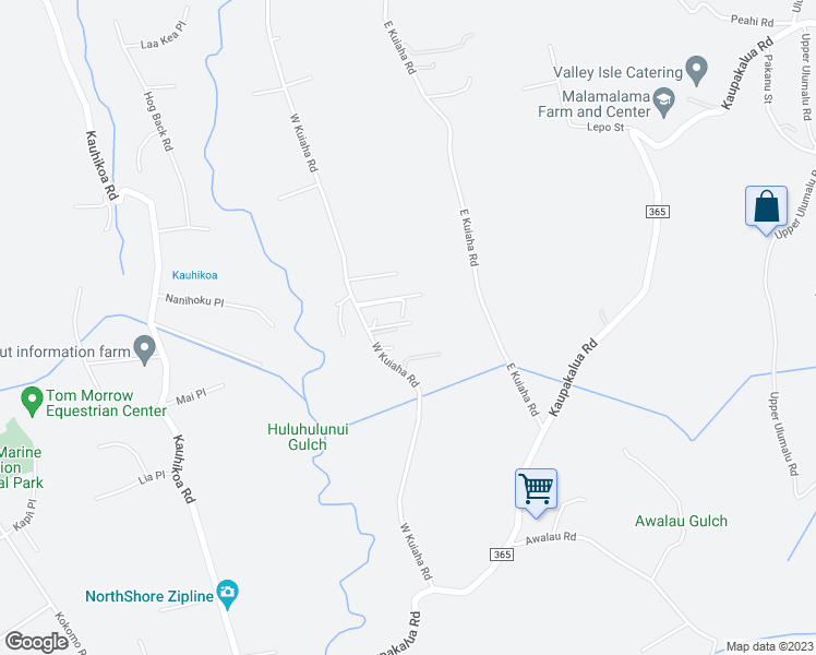 map of restaurants, bars, coffee shops, grocery stores, and more near 1555 West Kuiaha Road in Haiku-Pauwela