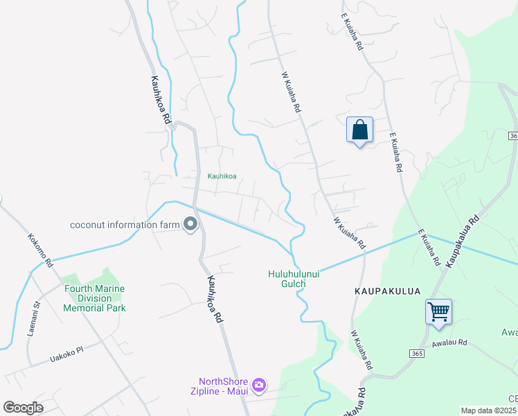 map of restaurants, bars, coffee shops, grocery stores, and more near 1140 Nanihoku Place in Haiku-Pauwela