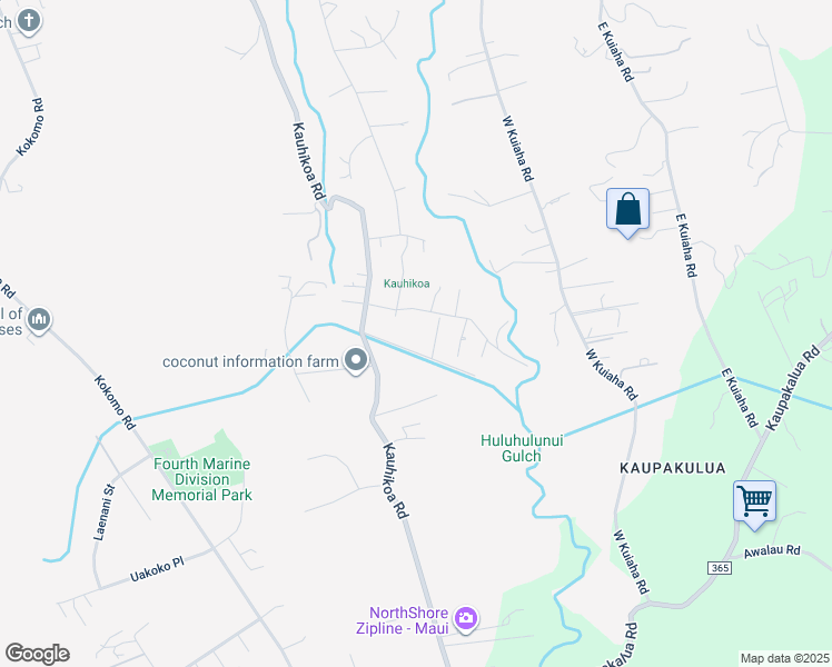 map of restaurants, bars, coffee shops, grocery stores, and more near 1070 Nanihoku Place in Haiku-Pauwela