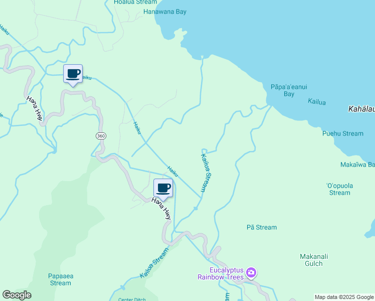 map of restaurants, bars, coffee shops, grocery stores, and more near 363 Hanauana Road in Maui County
