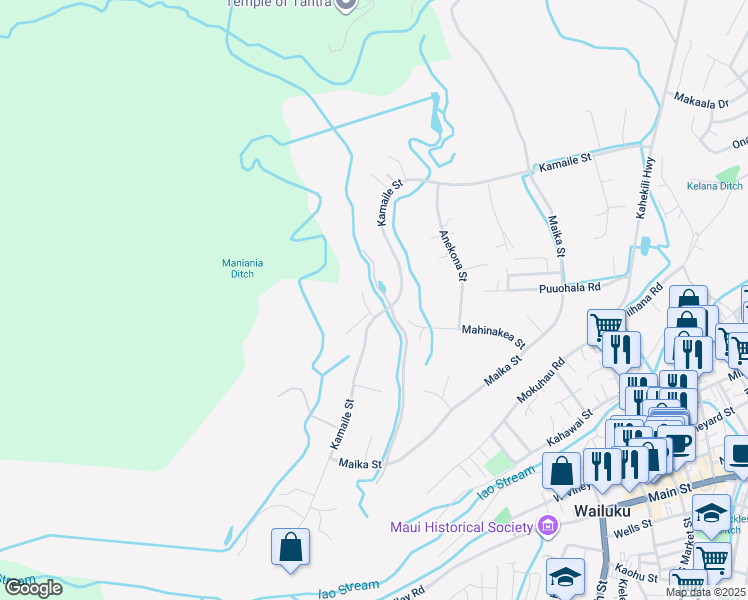 map of restaurants, bars, coffee shops, grocery stores, and more near 440 Maukele Place in Wailuku