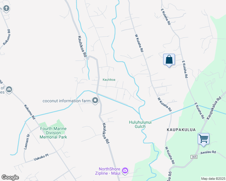 map of restaurants, bars, coffee shops, grocery stores, and more near 1070 Nanihoku Place in Haiku-Pauwela