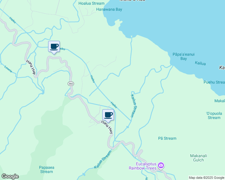 map of restaurants, bars, coffee shops, grocery stores, and more near 327 Hanauana Road in Maui County