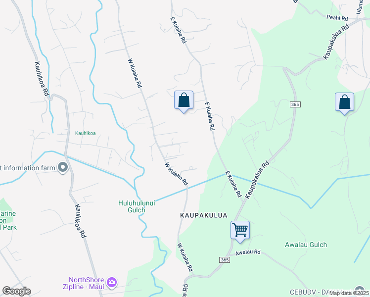 map of restaurants, bars, coffee shops, grocery stores, and more near 1547 West Kuiaha Road in Haiku-Pauwela