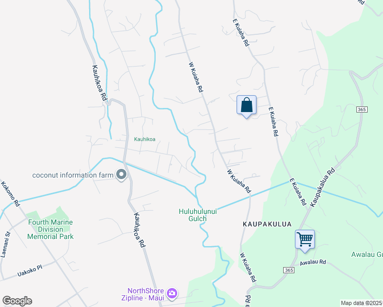 map of restaurants, bars, coffee shops, grocery stores, and more near 1185 Nanihoku Place in Haiku-Pauwela