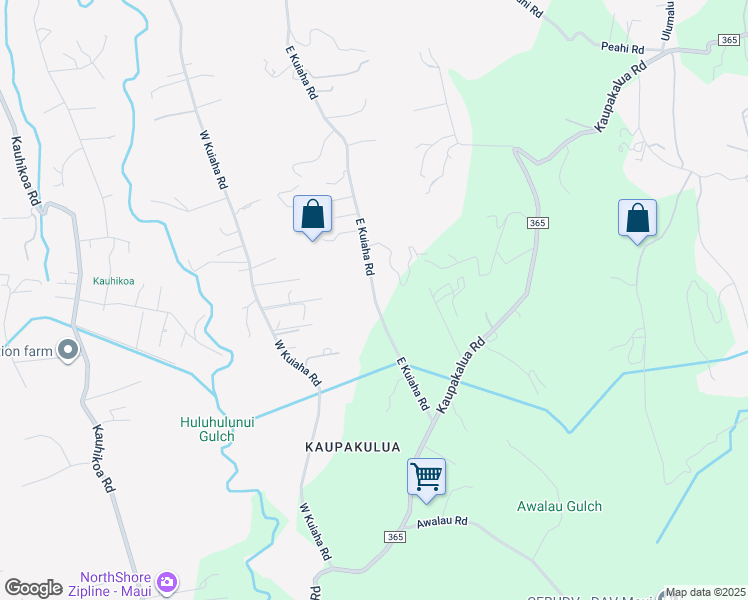 map of restaurants, bars, coffee shops, grocery stores, and more near 1016 East Kuiaha Road in Haiku-Pauwela
