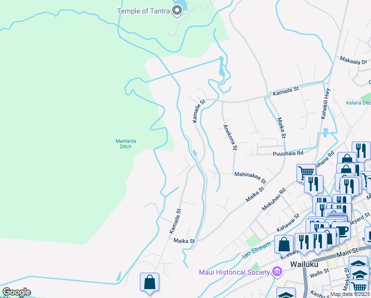 map of restaurants, bars, coffee shops, grocery stores, and more near 468 Maukele Place in Wailuku