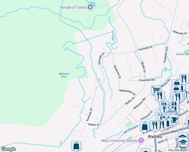 map of restaurants, bars, coffee shops, grocery stores, and more near 468 Maukele Place in Wailuku