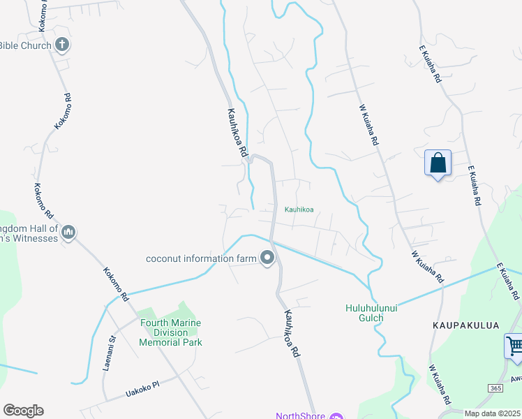 map of restaurants, bars, coffee shops, grocery stores, and more near 1608 Kauhikoa Road in Haiku-Pauwela