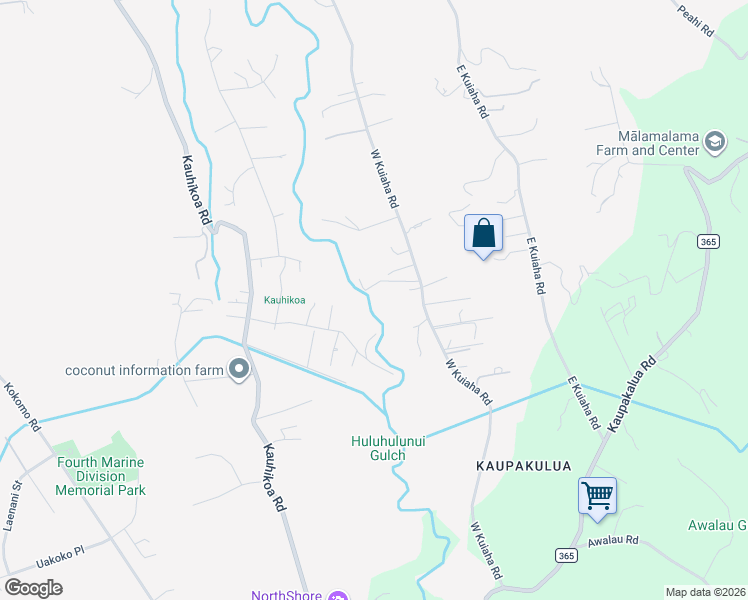 map of restaurants, bars, coffee shops, grocery stores, and more near 1444 West Kuiaha Road in Haiku-Pauwela