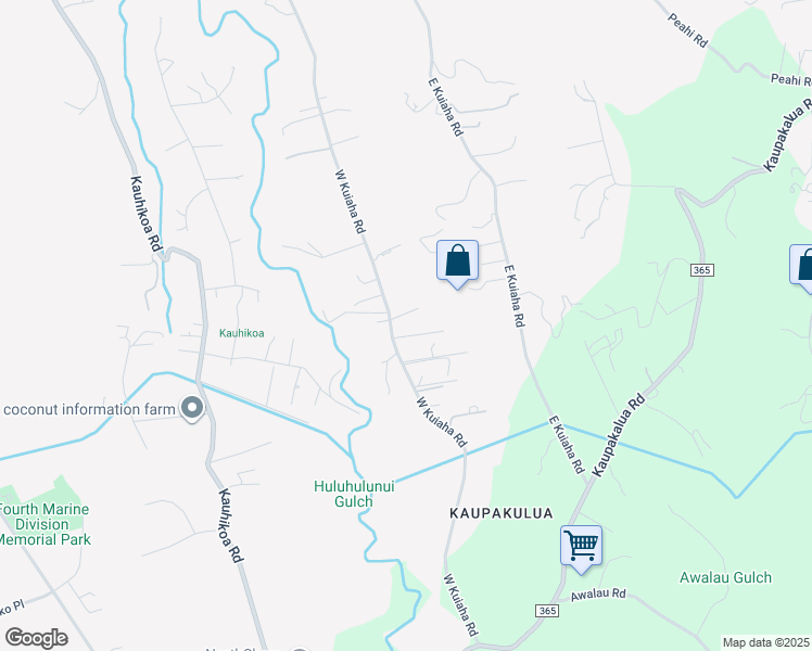 map of restaurants, bars, coffee shops, grocery stores, and more near 1455 West Kuiaha Road in Haiku-Pauwela
