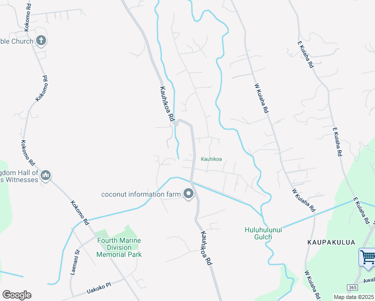 map of restaurants, bars, coffee shops, grocery stores, and more near 1590 Kauhikoa Road in Haiku-Pauwela