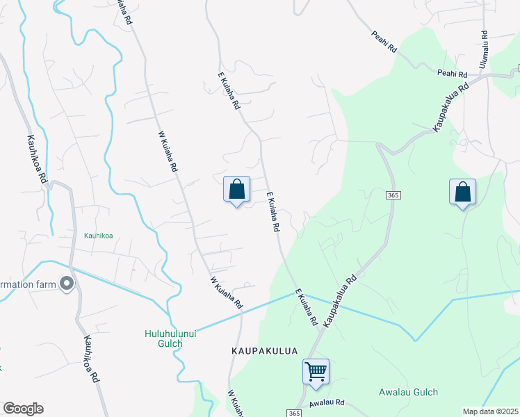 map of restaurants, bars, coffee shops, grocery stores, and more near 910 East Kuiaha Road in Haiku-Pauwela