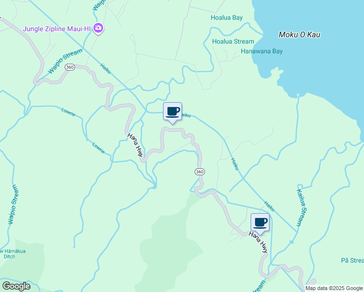 map of restaurants, bars, coffee shops, grocery stores, and more near 0 Hana Highway in Paia