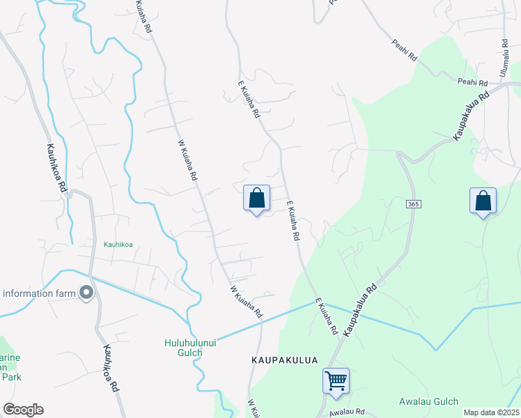 map of restaurants, bars, coffee shops, grocery stores, and more near 894 East Kuiaha Road in Haiku-Pauwela