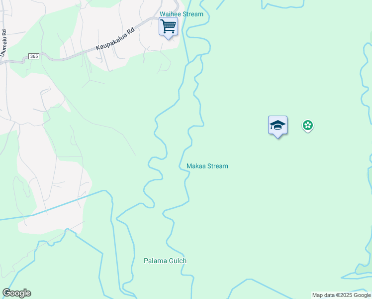 map of restaurants, bars, coffee shops, grocery stores, and more near Mehana Road in Haiku-Pauwela