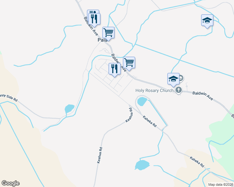 map of restaurants, bars, coffee shops, grocery stores, and more near 654 Pili Loko Street in Paia