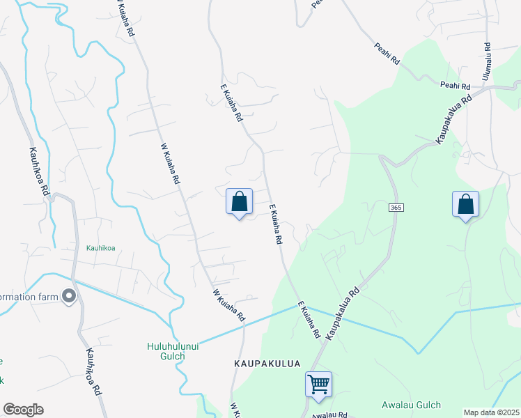 map of restaurants, bars, coffee shops, grocery stores, and more near 890 East Kuiaha Road in Haiku-Pauwela