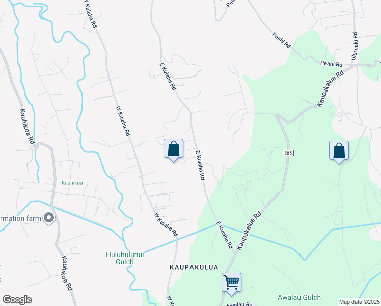 map of restaurants, bars, coffee shops, grocery stores, and more near 890 East Kuiaha Road in Haiku-Pauwela