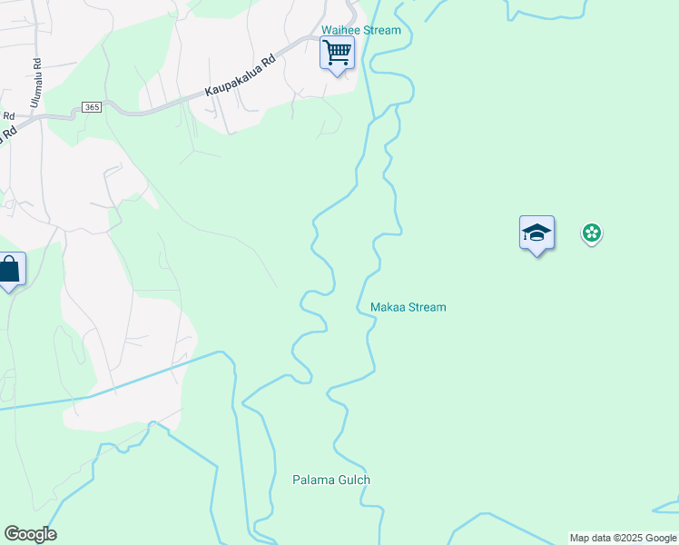map of restaurants, bars, coffee shops, grocery stores, and more near 0 Lower Ulumalu Road in Haiku-Pauwela