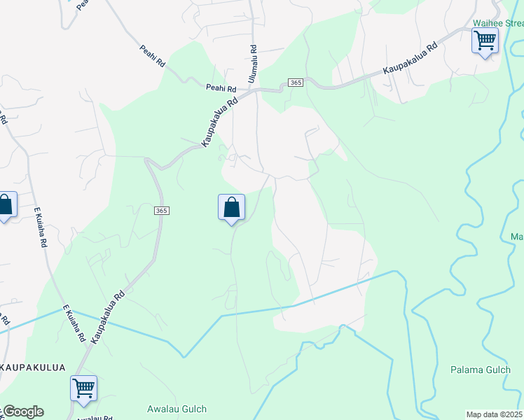 map of restaurants, bars, coffee shops, grocery stores, and more near 585 Upper Ulumalu Road in Maui County