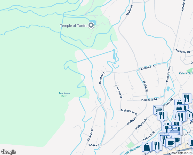 map of restaurants, bars, coffee shops, grocery stores, and more near 2330 Kamaile Street in Wailuku