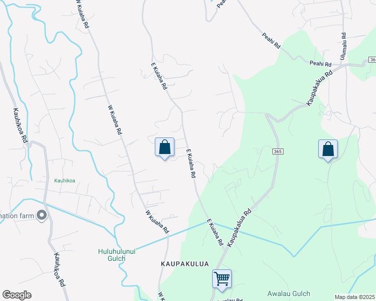 map of restaurants, bars, coffee shops, grocery stores, and more near 876 East Kuiaha Road in Haiku-Pauwela