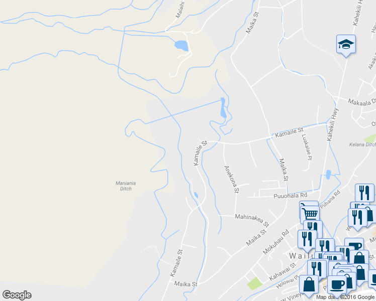 map of restaurants, bars, coffee shops, grocery stores, and more near 2330 Kamaile Street in Wailuku