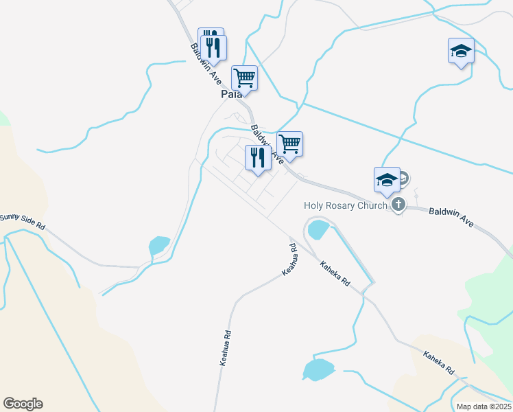 map of restaurants, bars, coffee shops, grocery stores, and more near 630 Pili Loko Street in Paia