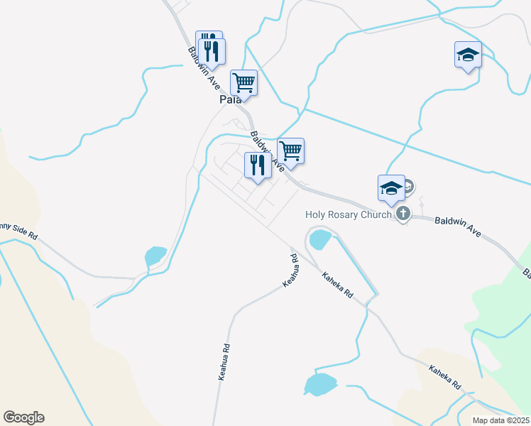 map of restaurants, bars, coffee shops, grocery stores, and more near 645 Pili Loko Street in Paia