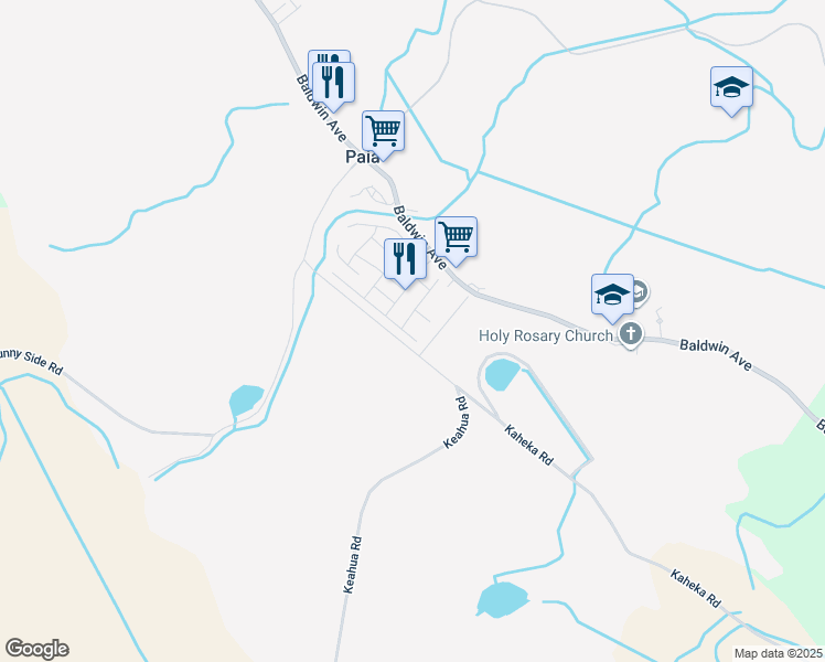 map of restaurants, bars, coffee shops, grocery stores, and more near 639 Pili Loko Street in Paia