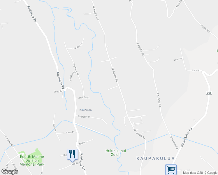 map of restaurants, bars, coffee shops, grocery stores, and more near 1320 West Kuiaha Road in Haiku-Pauwela